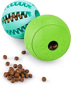 Dog Puzzle Toy 2-Pack – Interactive Treat Dispensing Toys, Durable Puppy Chew Balls for Teething, Teeth Cleaning & Slow Feeding