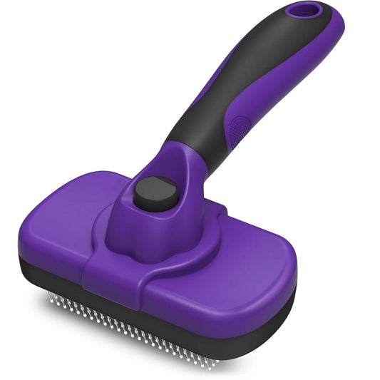 Self-Cleaning Pet Slicker Brush – Gentle Grooming & Deshedding Tool for Dogs & Cats with Long or Short Hair
