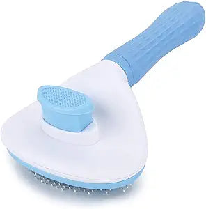 Self-Cleaning Slicker Brush – Pet Grooming & Shedding Brush for Dogs, Cats & Rabbits, Easy Undercoat Removal, Massaging Tool