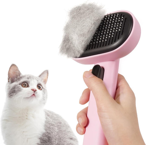 Deshedding Brush for Cats & Dogs – Gentle Grooming Tool for Long & Short Hair with Skin-Friendly Bristles
