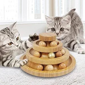 3-Level Cat Ball Track Toy Tower