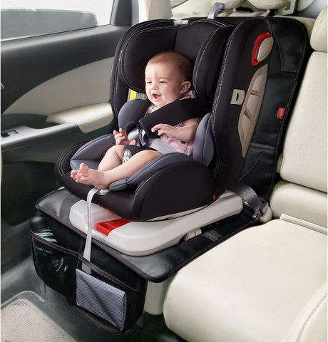 Car Seat Protector (2-Pack) – Waterproof, Thick-Padded Universal Cover with Mesh Pockets for Baby, Child Car Seats & Pets