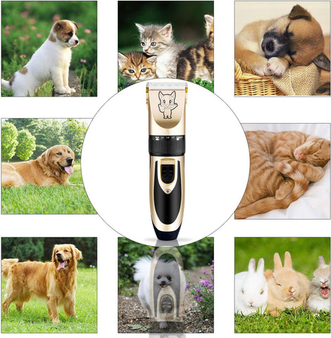 Cordless Pet Hair Clippers – Low-Noise Dog & Cat Grooming Kit for Home Trimming