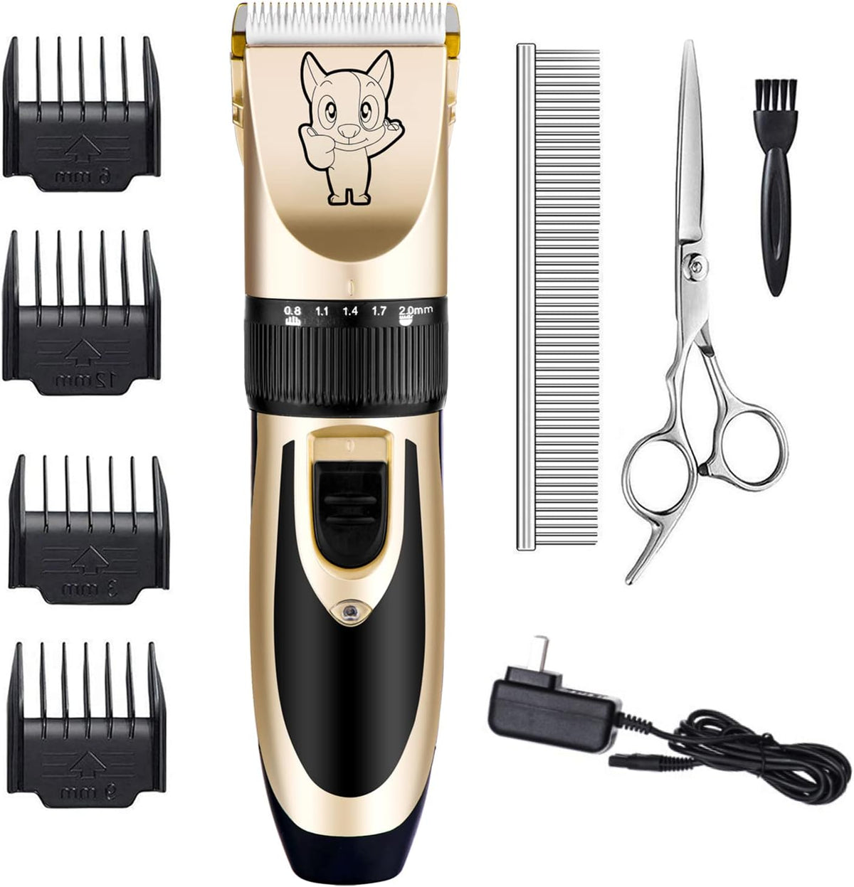 Cordless Pet Hair Clippers – Low-Noise Dog & Cat Grooming Kit for Home Trimming