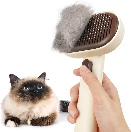 Deshedding Brush for Cats & Dogs – Gentle Grooming Tool for Long & Short Hair with Skin-Friendly Bristles