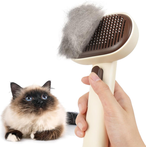 Deshedding Brush for Cats & Dogs – Gentle Grooming Tool for Long & Short Hair with Skin-Friendly Bristles
