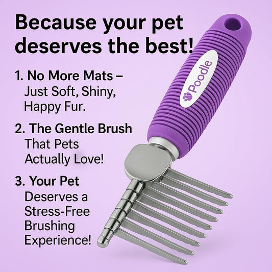 Pet Pin Comb for Cats & Dogs – Gentle Grooming Tool for Hair Removal & Detangling Loose Fur