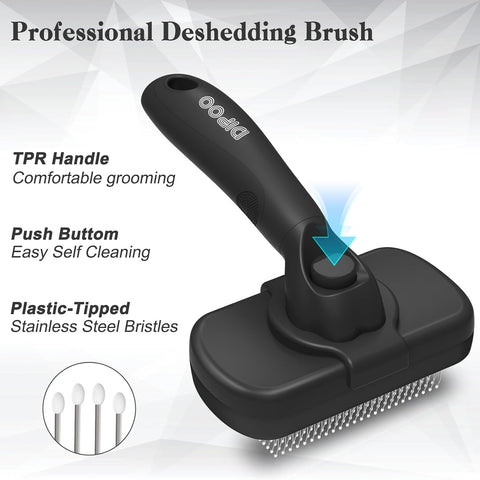 Self-Cleaning Pet Shedding Brush – Gentle Grooming & Deshedding Tool for Dogs, Cats & Puppies (Long & Short Hair)