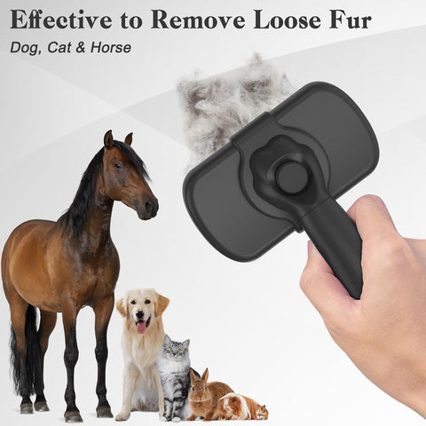 Self-Cleaning Pet Shedding Brush – Gentle Grooming & Deshedding Tool for Dogs, Cats & Puppies (Long & Short Hair)