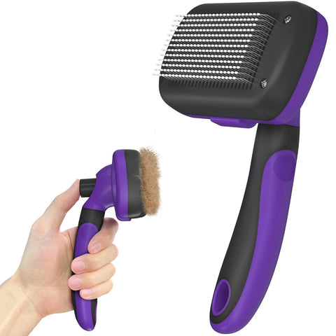 Self-Cleaning Pet Shedding Brush – Gentle Grooming & Deshedding Tool for Dogs, Cats & Puppies (Long & Short Hair)