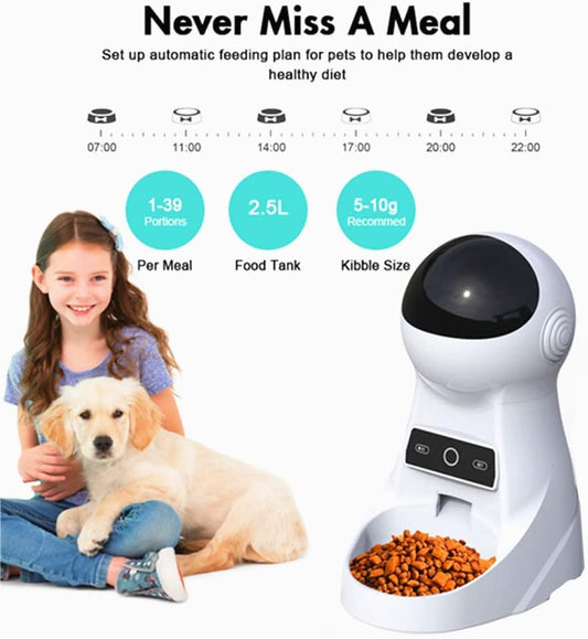 Smart Automatic Pet Feeder – 6L Programmable Food Dispenser with Portion Control for Dogs & Cats