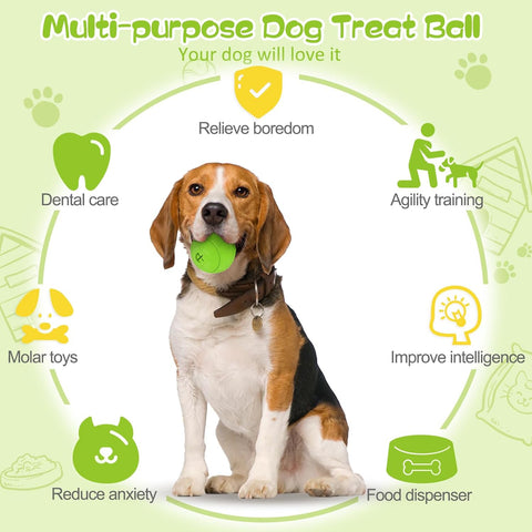 Dog Puzzle Toy 2-Pack – Interactive Treat Dispensing Toys, Durable Puppy Chew Balls for Teething, Teeth Cleaning & Slow Feeding