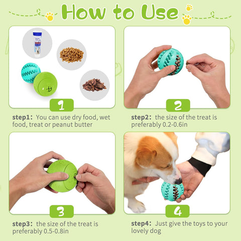 Dog Puzzle Toy 2-Pack – Interactive Treat Dispensing Toys, Durable Puppy Chew Balls for Teething, Teeth Cleaning & Slow Feeding
