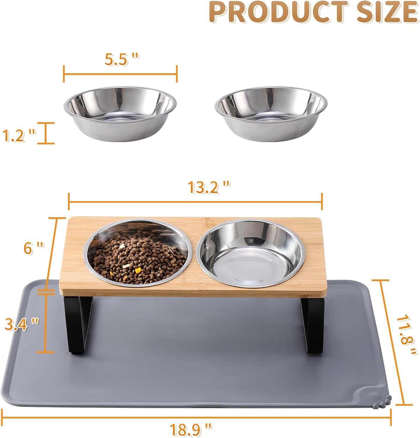 Tilted cat food bowls