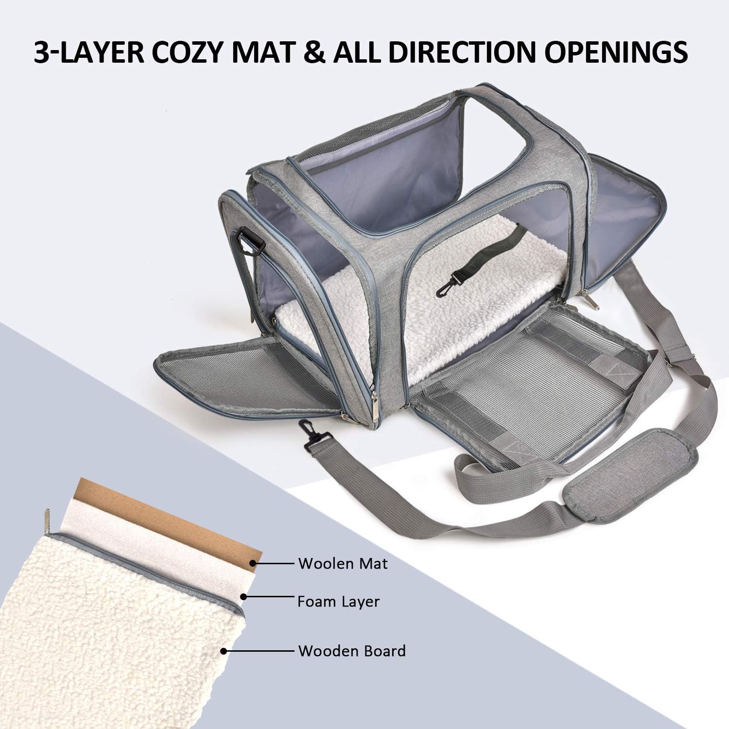Portable dog cat carrier bag