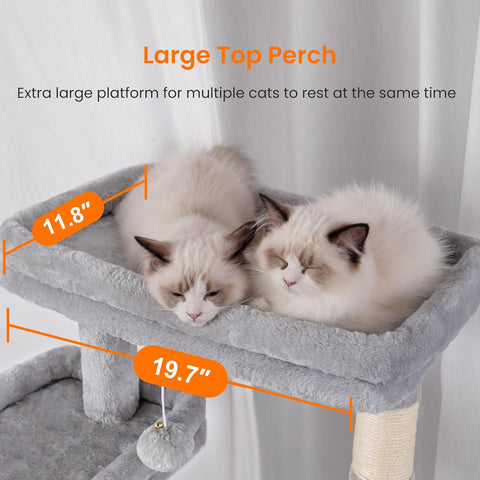Tall Multi-Level Cat Tree – 78-Inch Indoor Cat Tower with Plush Perches, Condo, Scratching Board, and Large Caves