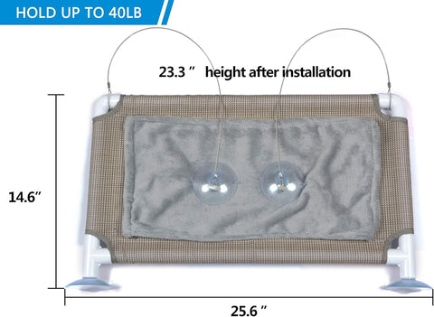 Cat Window Hammock – Waterproof Indoor Perch for Large Cats with Strong Suction Cups and Flannel Cover