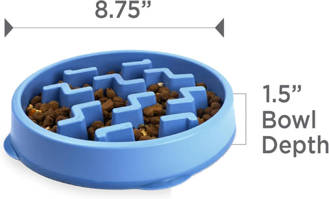 Slow Feeder Dog Bowl – Medium Puzzle Maze for Small & Medium Dogs, Helps Prevent Bloat & Aid Digestion, Holds 2 Cups