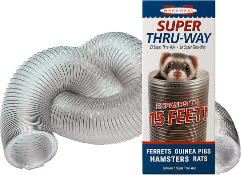 Marshall Super Thru-Way Tunnel for Ferrets – 15 ft – Encourages Play, Burrowing & Exploration – Flexible, Durable Design for Small Animal Enrichment