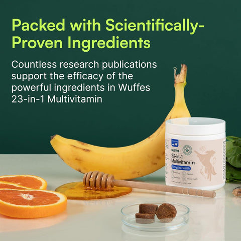 Dog Multivitamin Supplement – 23-in-1 for Hip & Joint, Skin & Coat, Immune Support with Omega-3, Iron, Zinc & Vitamin C