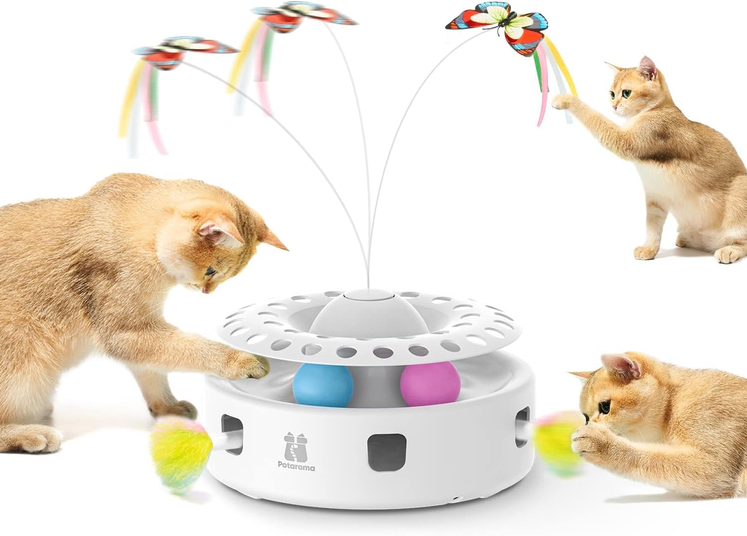Potaroma 3-in-1 Automatic Interactive Cat Toy