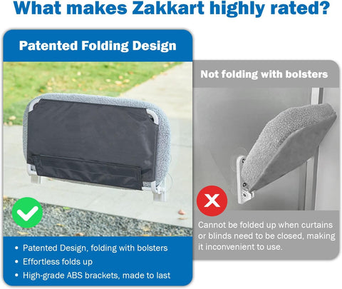 Foldable Cat Window Hammock – Cordless Indoor Perch with Washable Cover and Sturdy Metal Frame for Large Cats