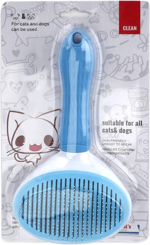 Self-Cleaning Slicker Brush – Pet Grooming & Shedding Brush for Dogs, Cats & Rabbits, Easy Undercoat Removal, Massaging Tool
