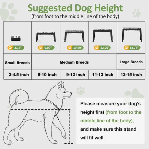 Elevated Dog Bowl – Adjustable Raised Food & Water Stand for Medium & Large Dogs, 1L Bowls, 5 Height Options