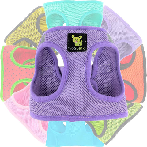 EcoBark Dog Harness - Teacup Dog XXXS Small Dogs - Step in Mesh No Pull Mini Body Vest Halter - Puppy Harness - Toy Breed Harness Vest Under 5 pounds lbs (XXXS, Lavender)