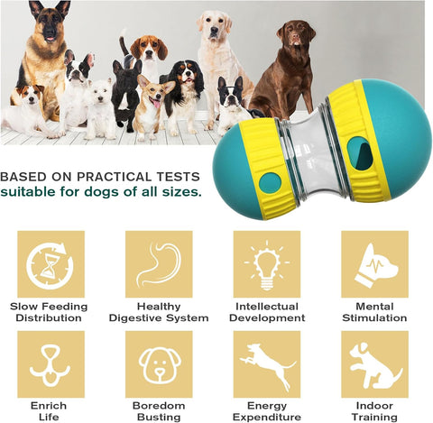 Dog Puzzle Toy – Interactive Treat Dispensing Ball, Tough Food Dispenser, Slow Feeder & Enrichment Training Toy for Puppies and Dogs